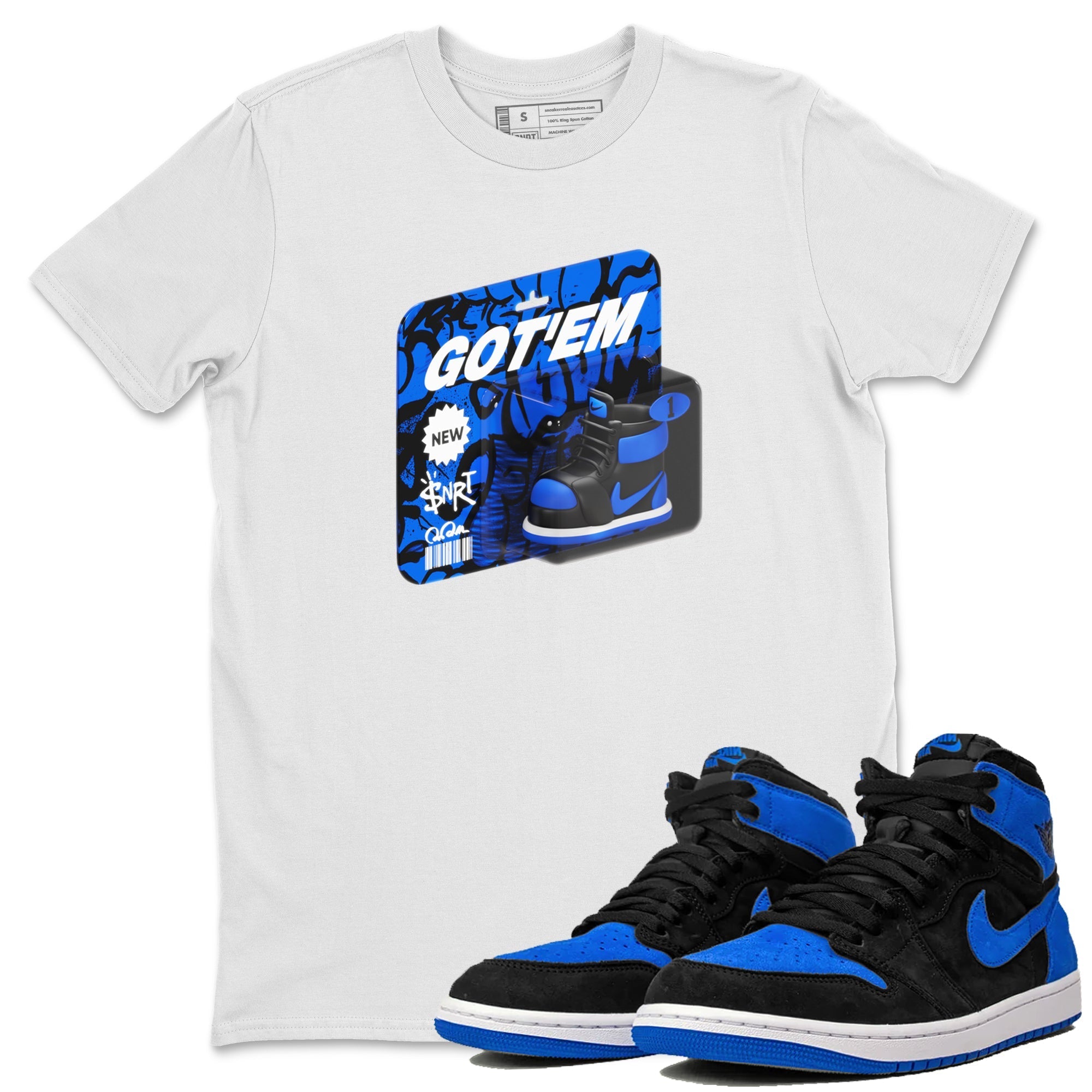 Vintage Toy Packaging snkmatch Tee - Air Jordan 1 Royal Reimagined