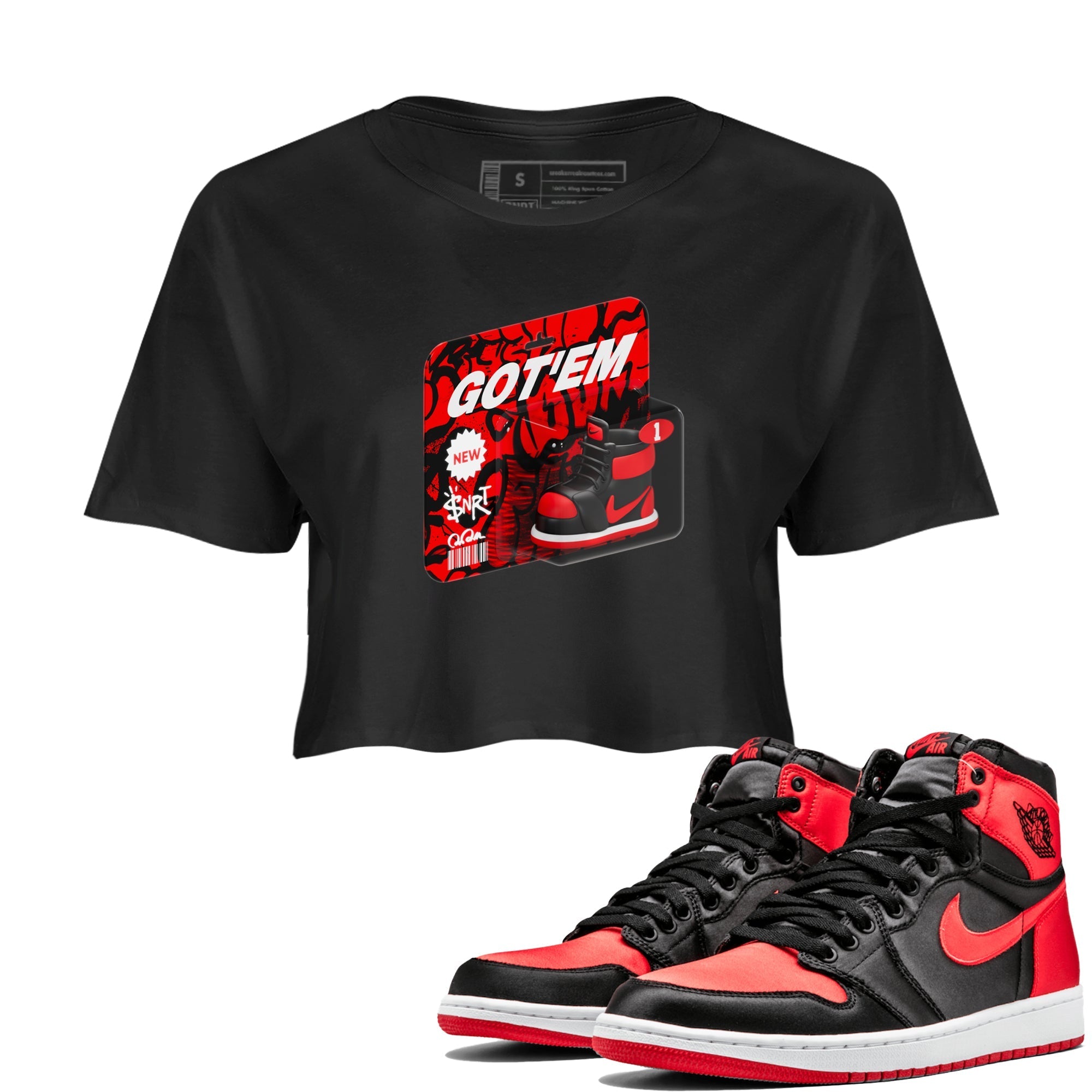 Vintage Toy Packaging snkmatch Women's Top - Air Jordan 1 Satin Bred