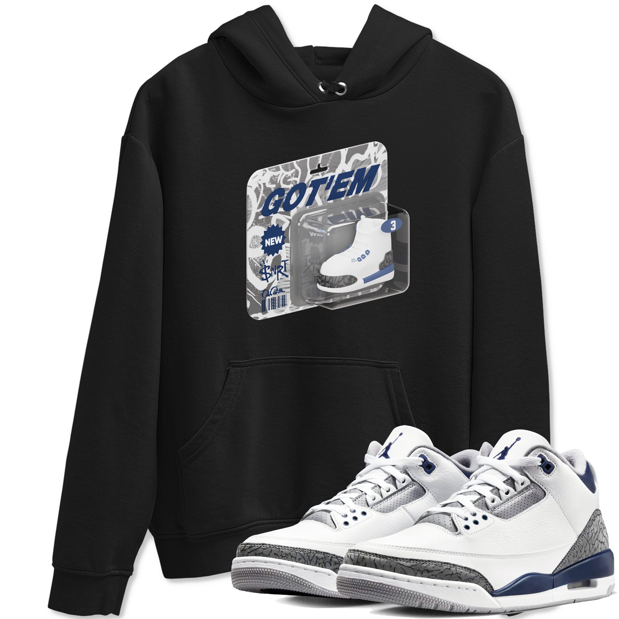 Vintage Toy Packaging snkmatch Tees - Air Jordan 3 Midnight Navy 2023