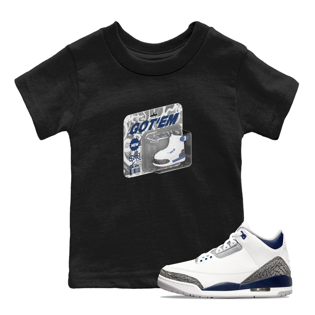 Vintage Toy Packaging snkmatch Tees Kids - Air Jordan 3 Midnight Navy 2023