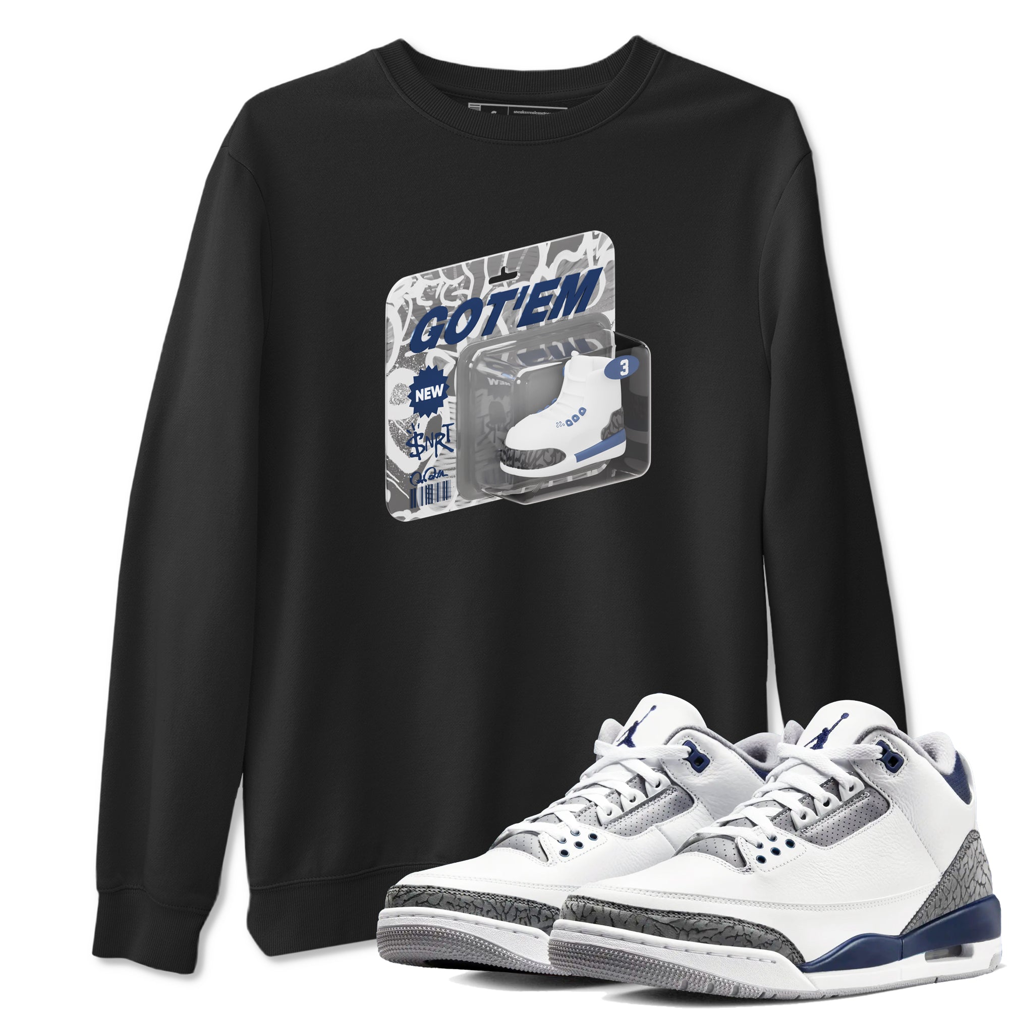 Vintage Toy Packaging snkmatch Tees - Air Jordan 3 Midnight Navy 2023