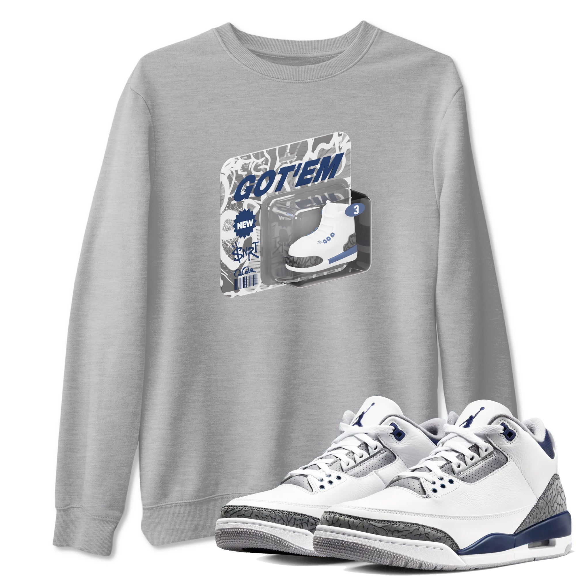 Vintage Toy Packaging snkmatch Tees - Air Jordan 3 Midnight Navy 2023