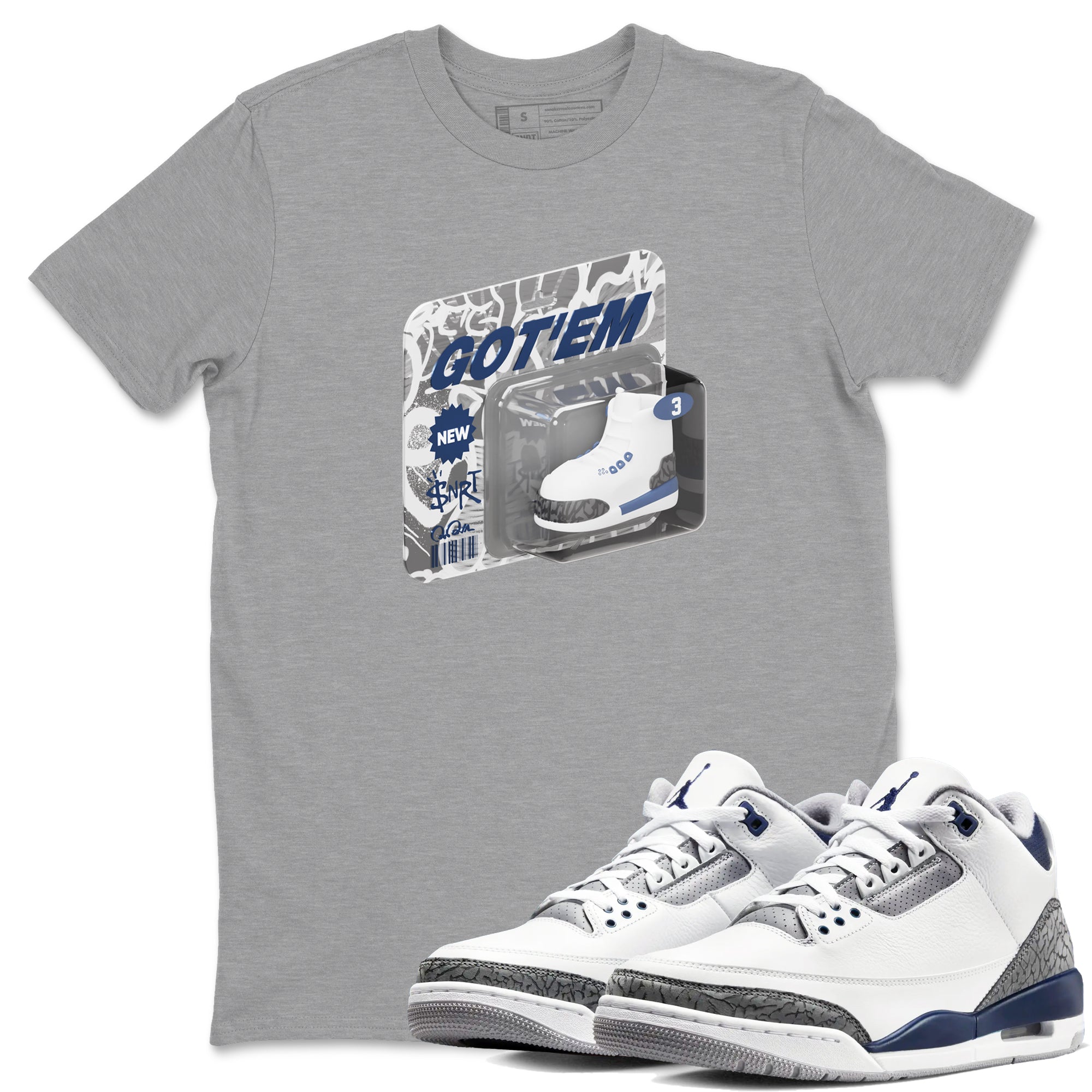 Vintage Toy Packaging snkmatch Tees - Air Jordan 3 Midnight Navy 2023