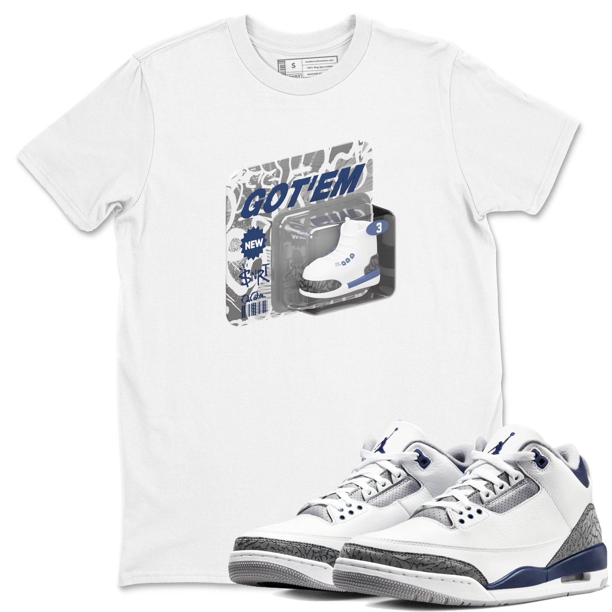 Vintage Toy Packaging snkmatch Tees - Air Jordan 3 Midnight Navy 2023