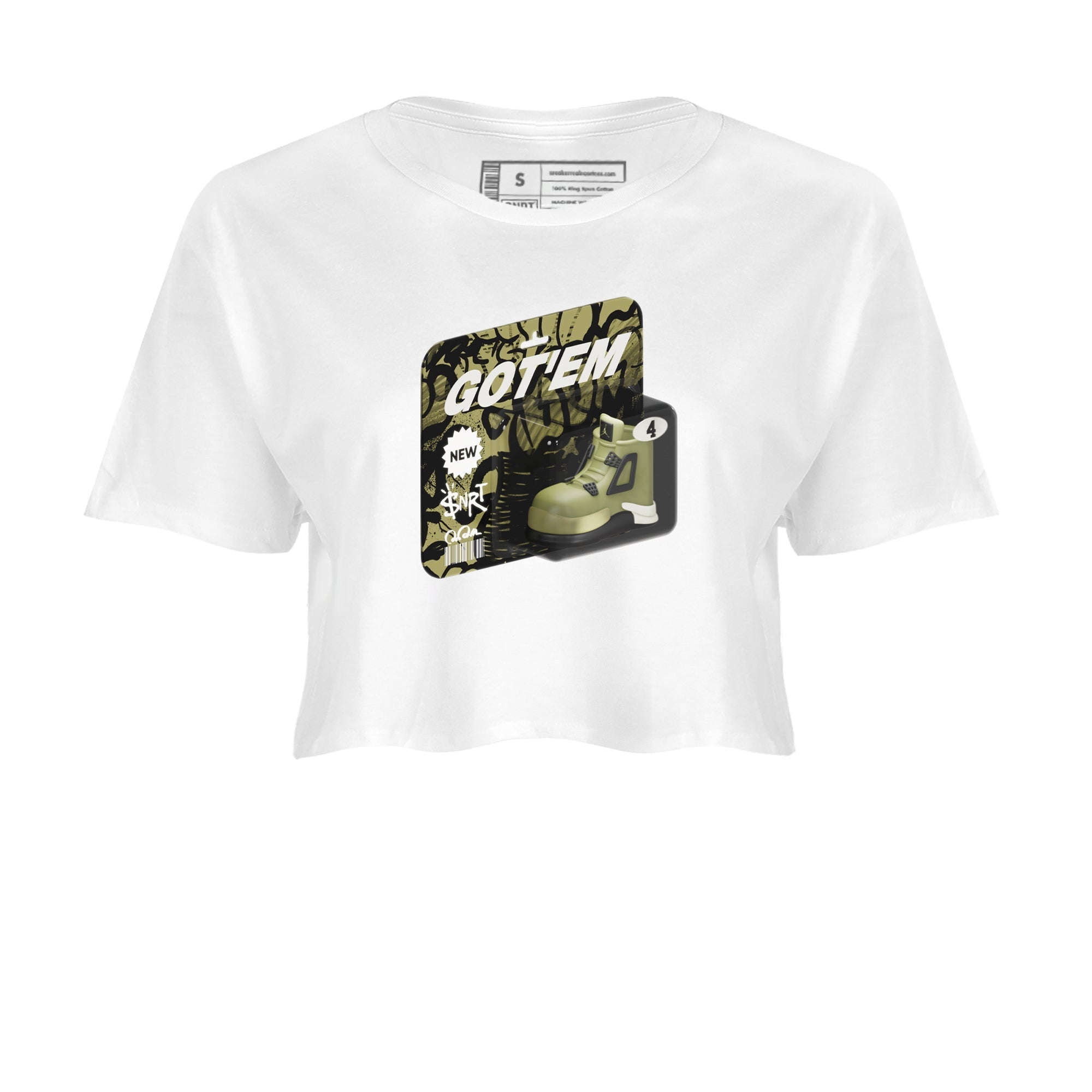 Vintage Toy Packaging snkmatch Women's Top - Air Jordan 4 Medium Olive