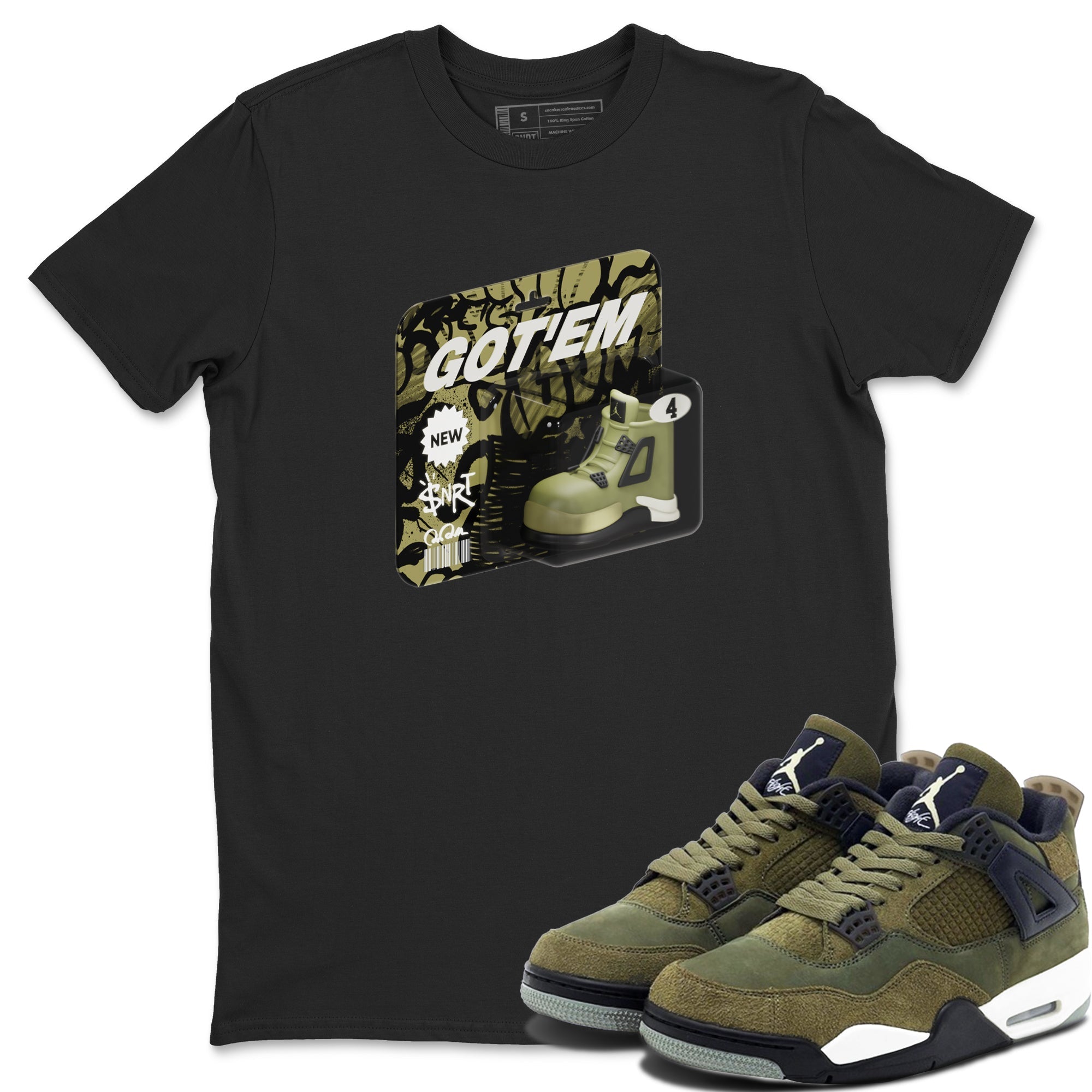 Vintage Toy Packaging snkmatch Tee - Air Jordan 4 Medium Olive