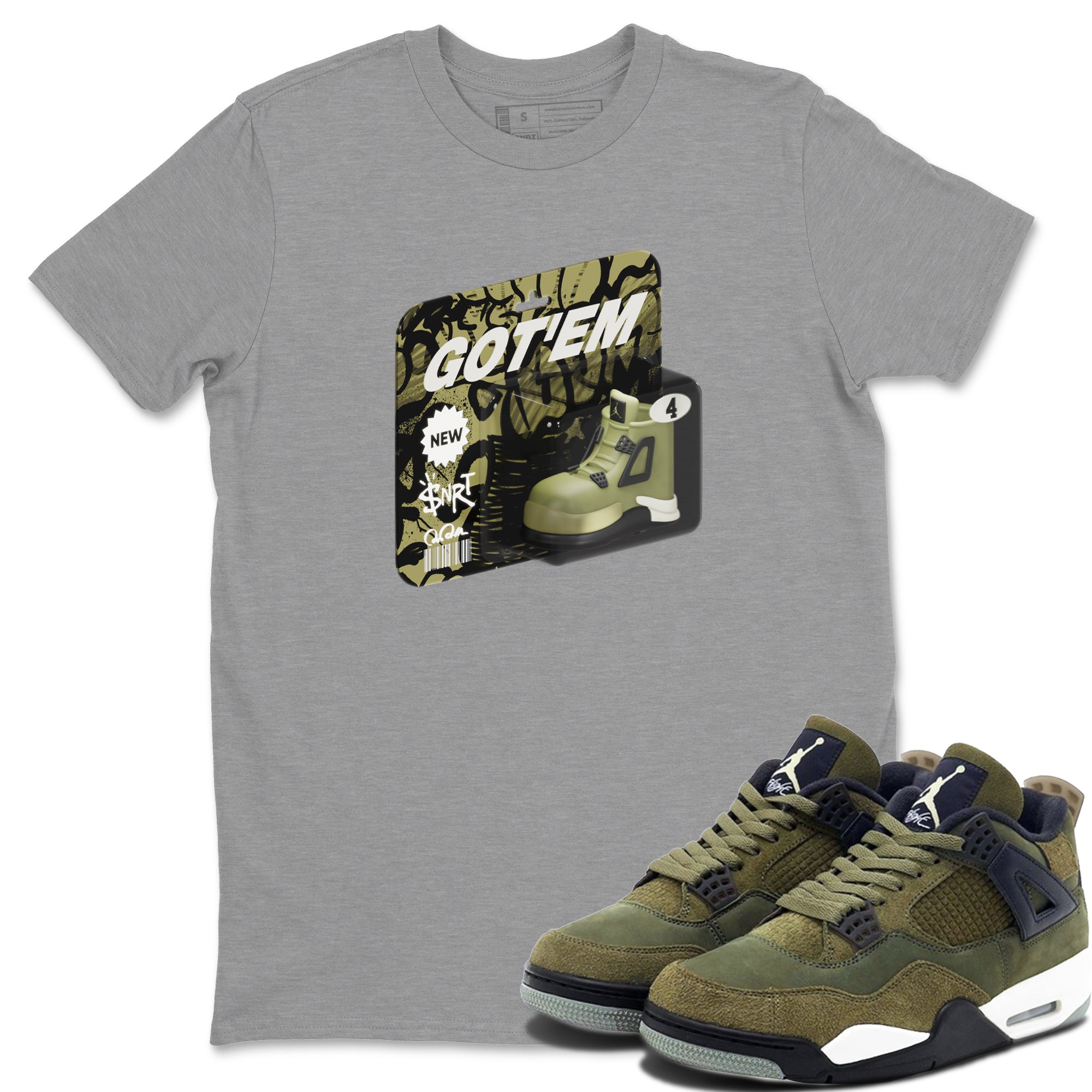 Vintage Toy Packaging snkmatch Tee - Air Jordan 4 Medium Olive