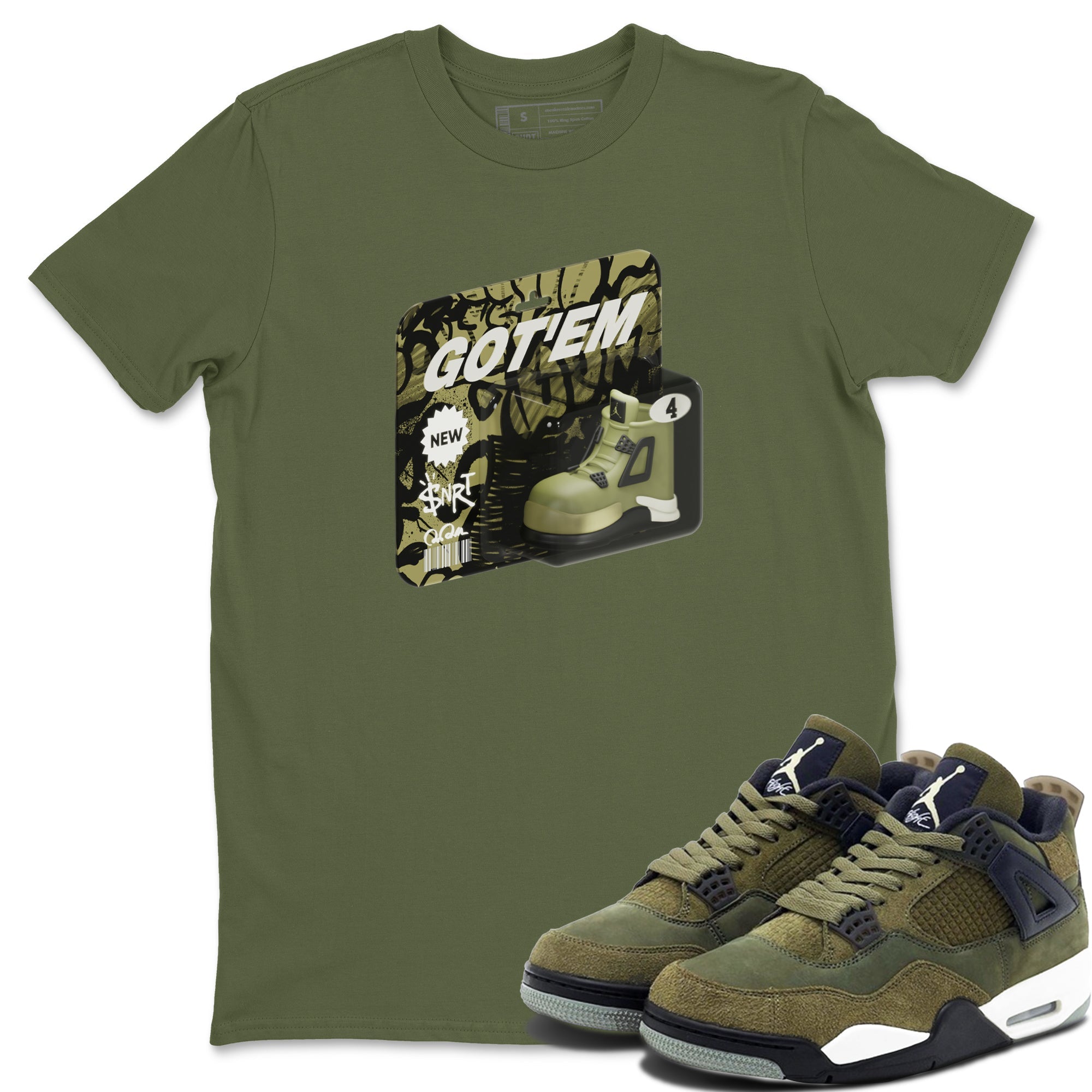 Vintage Toy Packaging snkmatch Tee - Air Jordan 4 Medium Olive