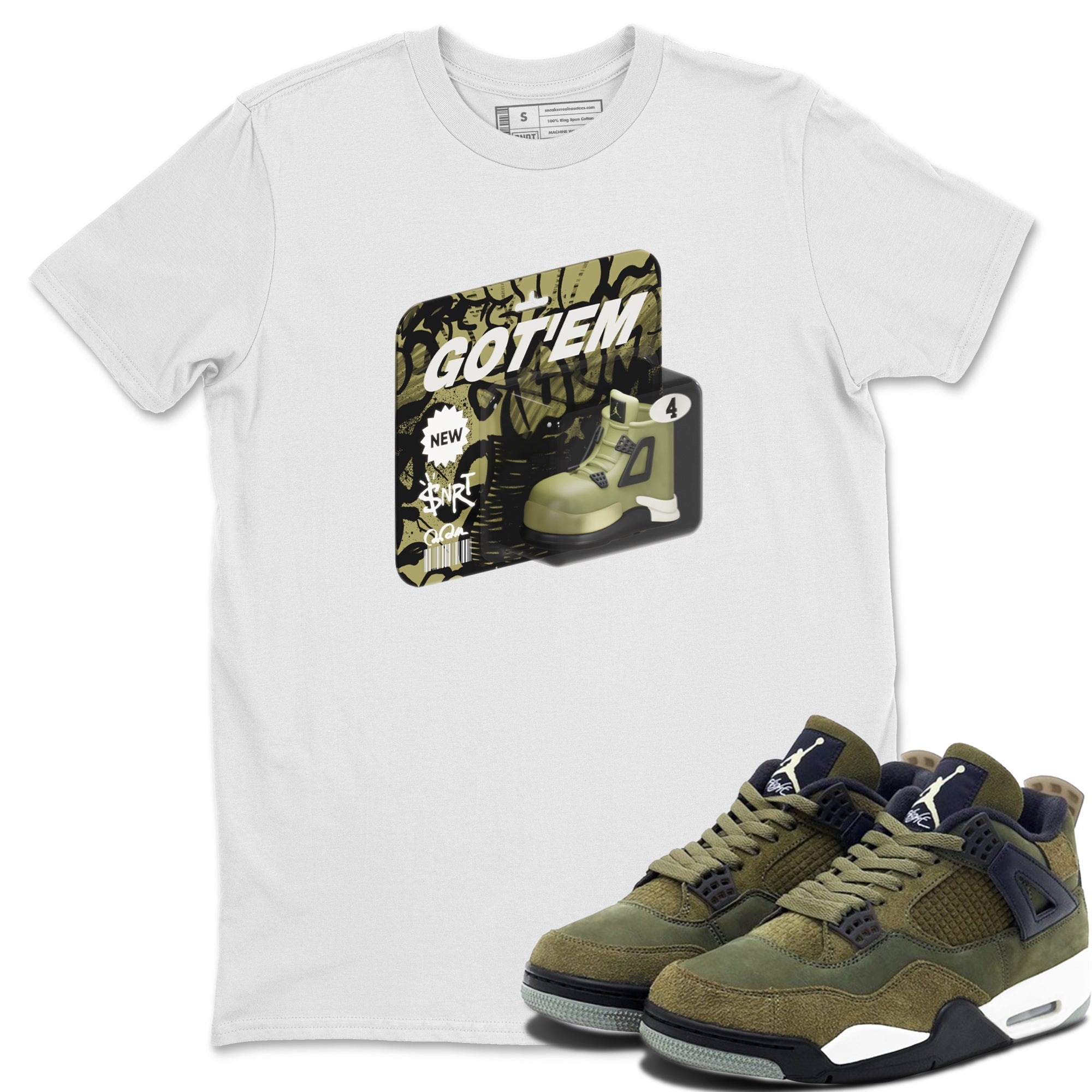 Vintage Toy Packaging snkmatch Tee - Air Jordan 4 Medium Olive