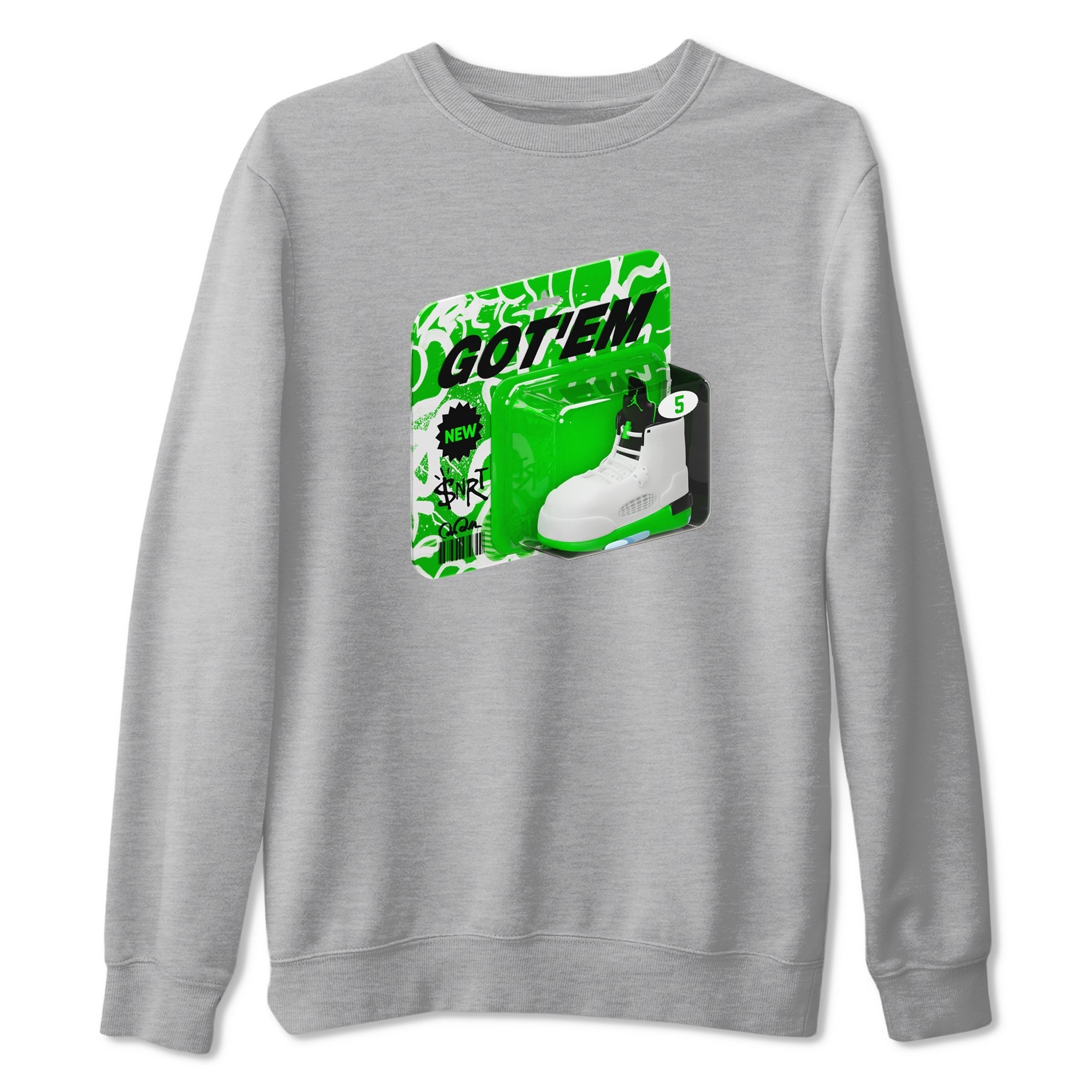 Vintage Toy Packaging snkmatch Tee - Air Jordan 5 Lucky Green