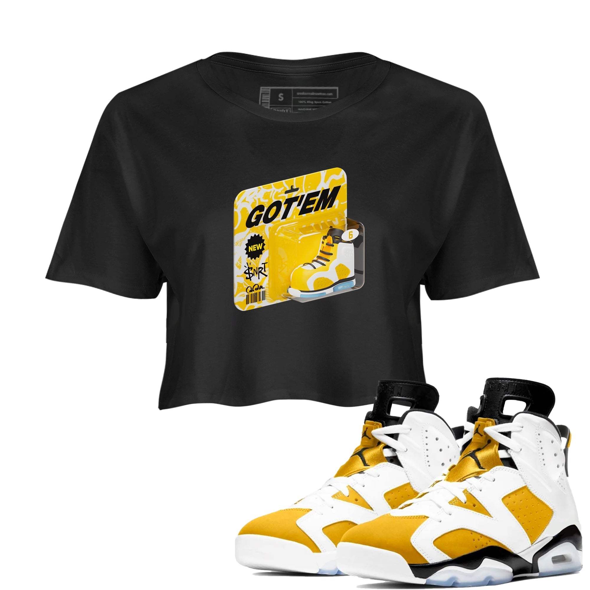Vintage Toy Packaging snkmatch Women's Top - Air Jordan 6 Yellow Ochre