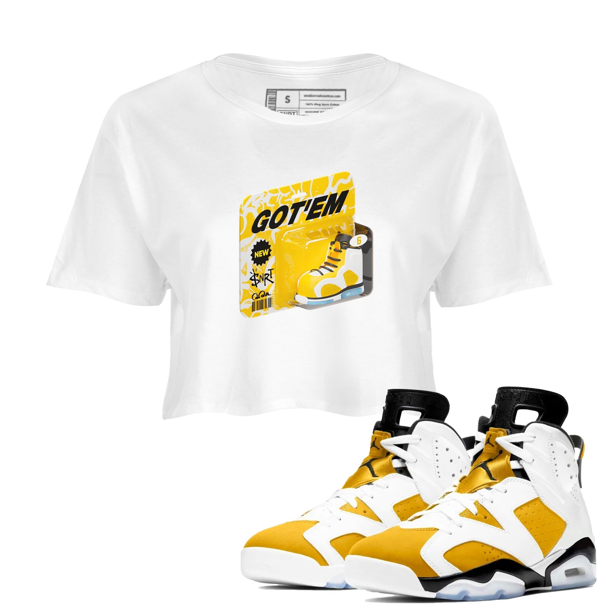 Vintage Toy Packaging snkmatch Women's Top - Air Jordan 6 Yellow Ochre