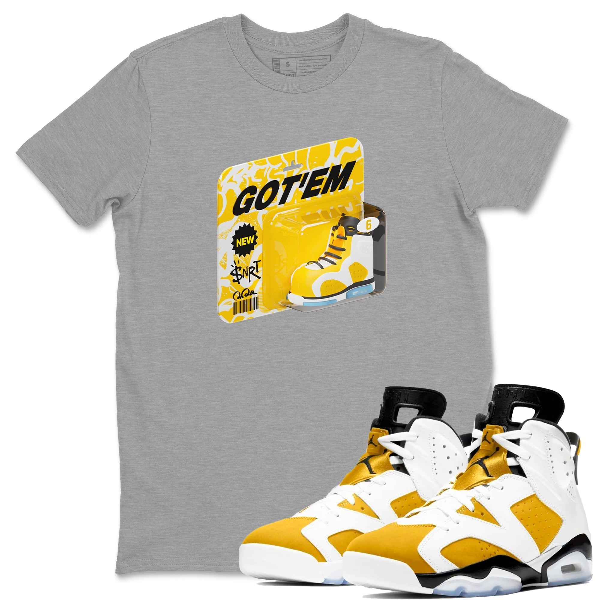 Vintage Toy Packaging snkmatch Tee - Air Jordan 6 Yellow Ochre
