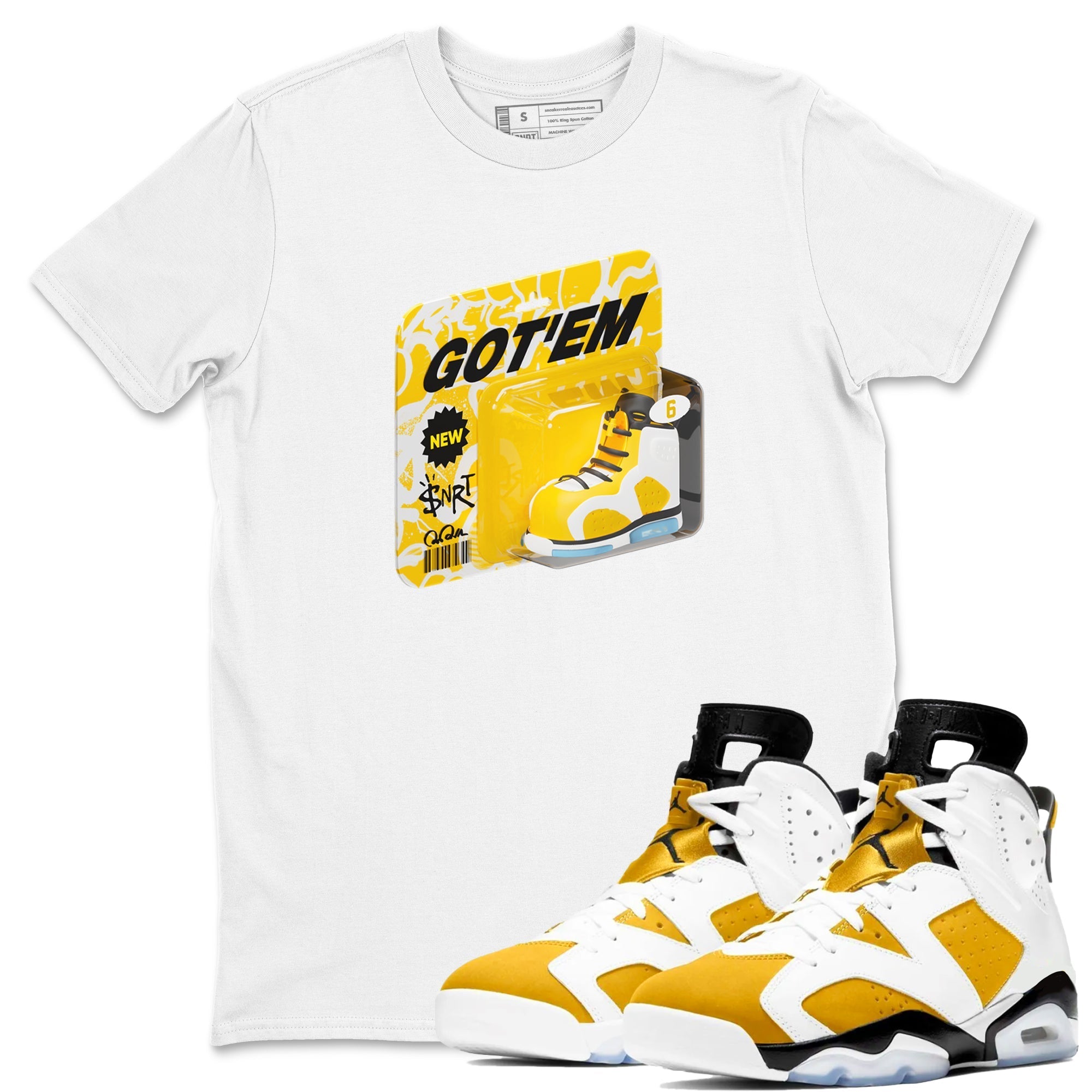 Vintage Toy Packaging snkmatch Tee - Air Jordan 6 Yellow Ochre