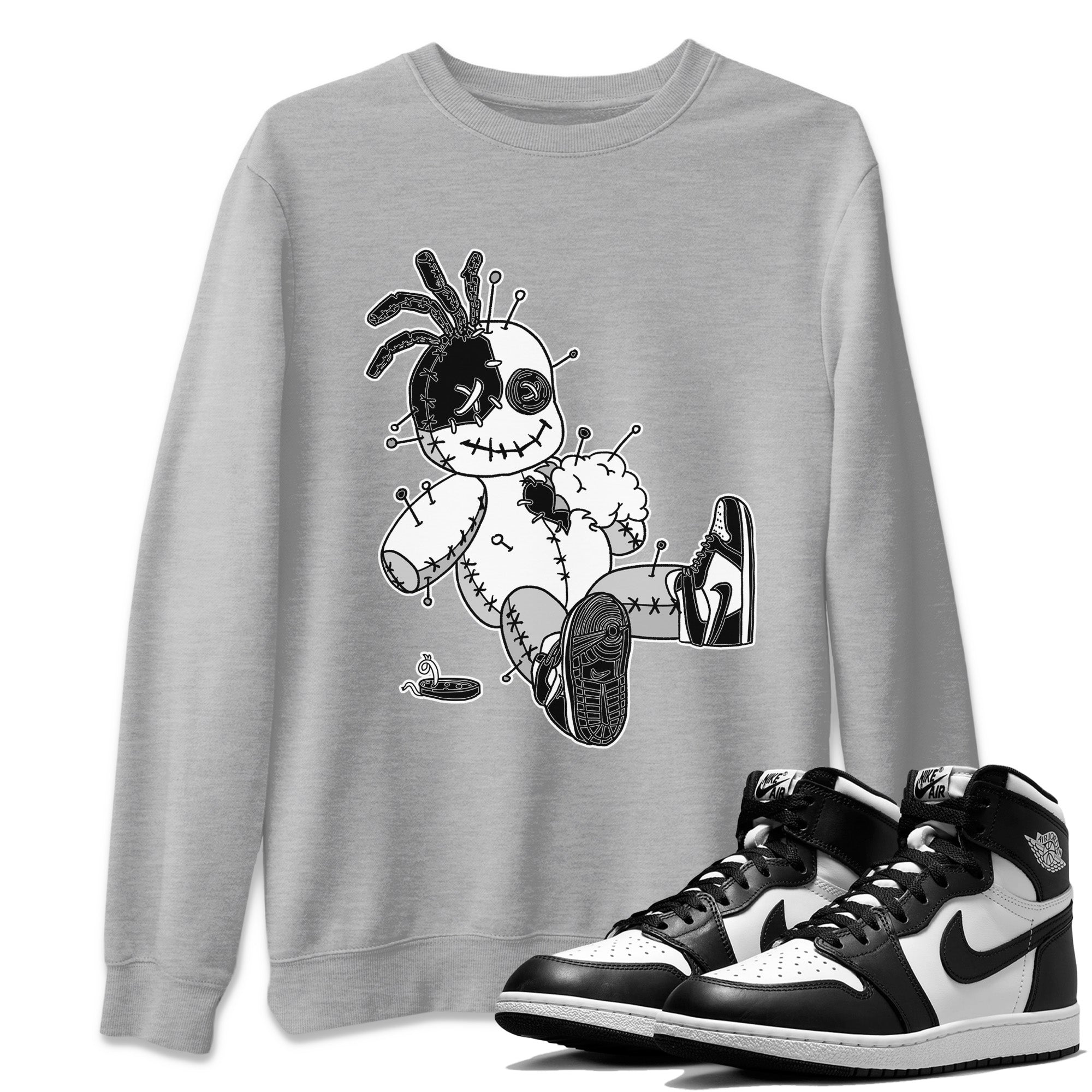 Voodoo Doll Unisex Tops - Air Jordan 1 Black White