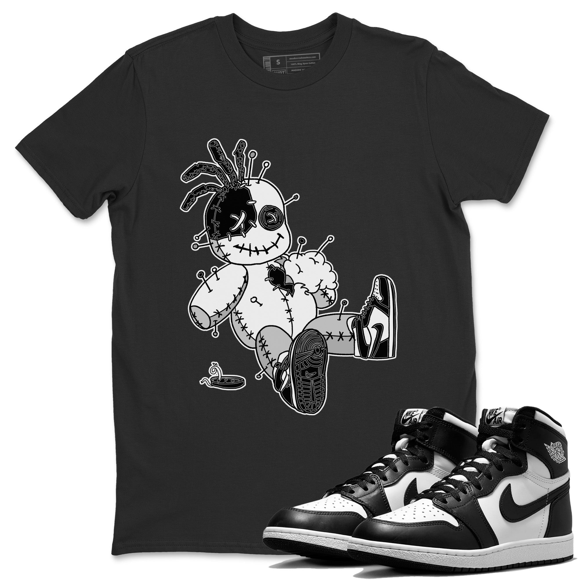 Voodoo Doll Unisex Tops - Air Jordan 1 Black White