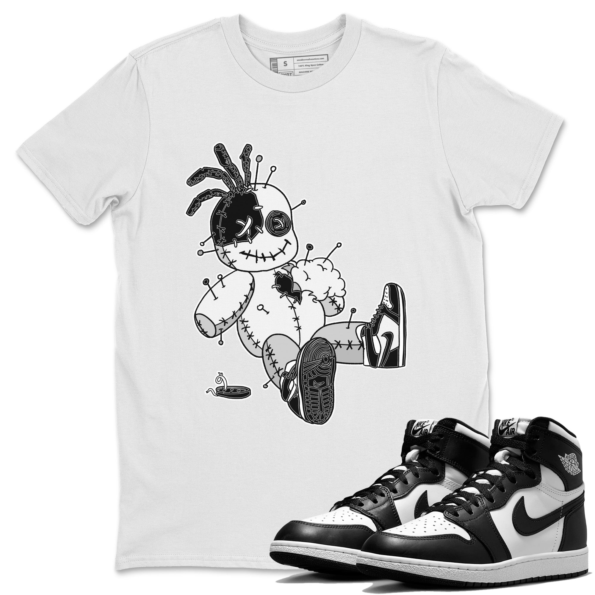 Voodoo Doll Unisex Tops - Air Jordan 1 Black White