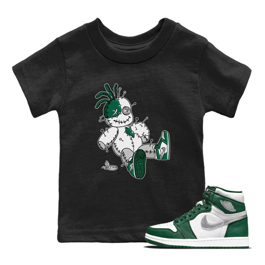 Voodoo Doll Kids Tops - Air Jordan 1 Gorge Green