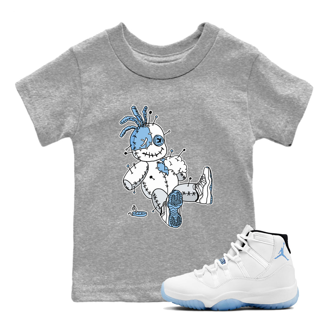 Voodoo Doll snkmatch Tees Kids - Air Jordan 11 Legend Blue