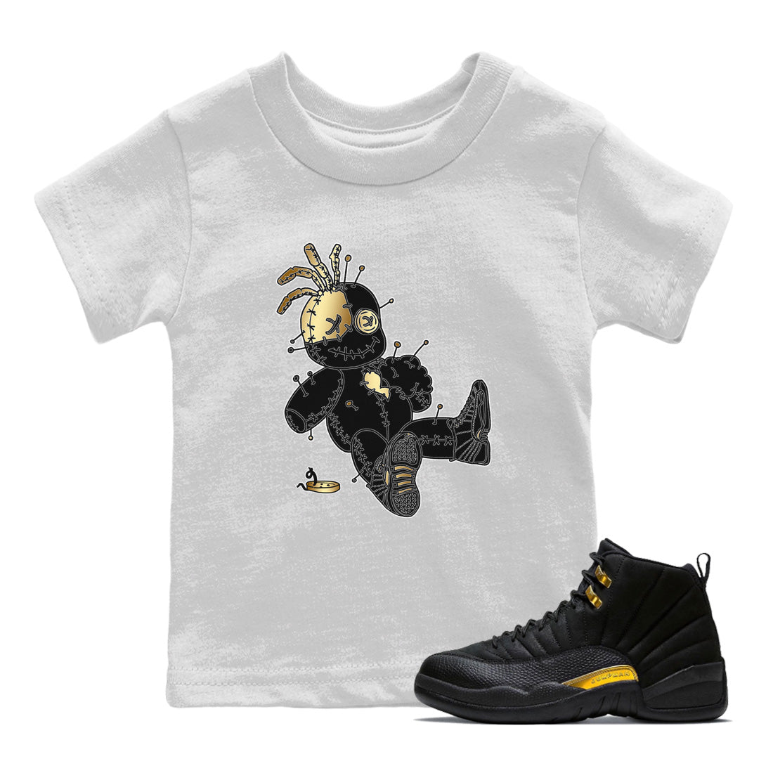 Voodoo Doll Kids Tops - Air Jordan 12 Black Taxi