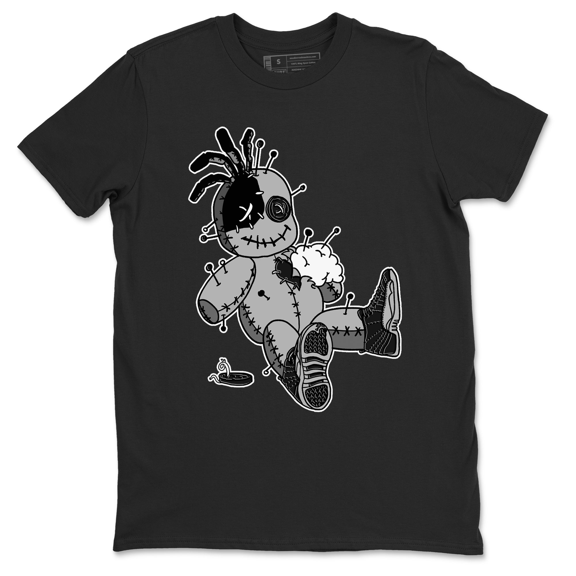 Voodoo Doll snkmatch Tees - Air Jordan 12 Black Wolf Grey