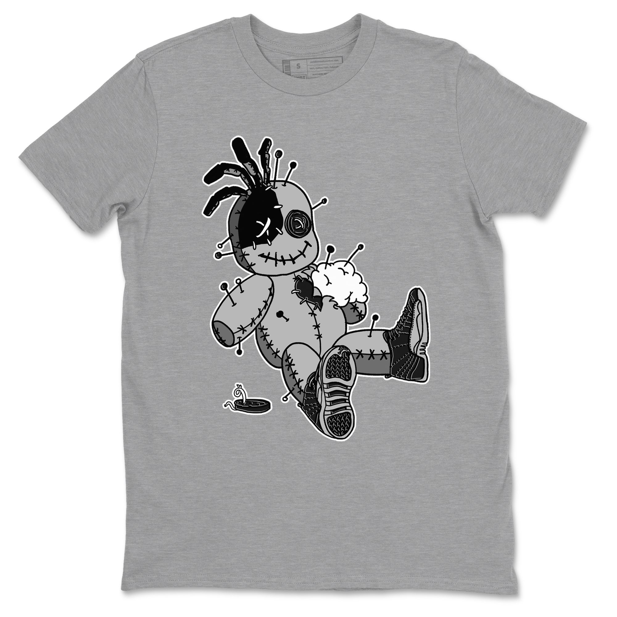 Voodoo Doll snkmatch Tees - Air Jordan 12 Black Wolf Grey