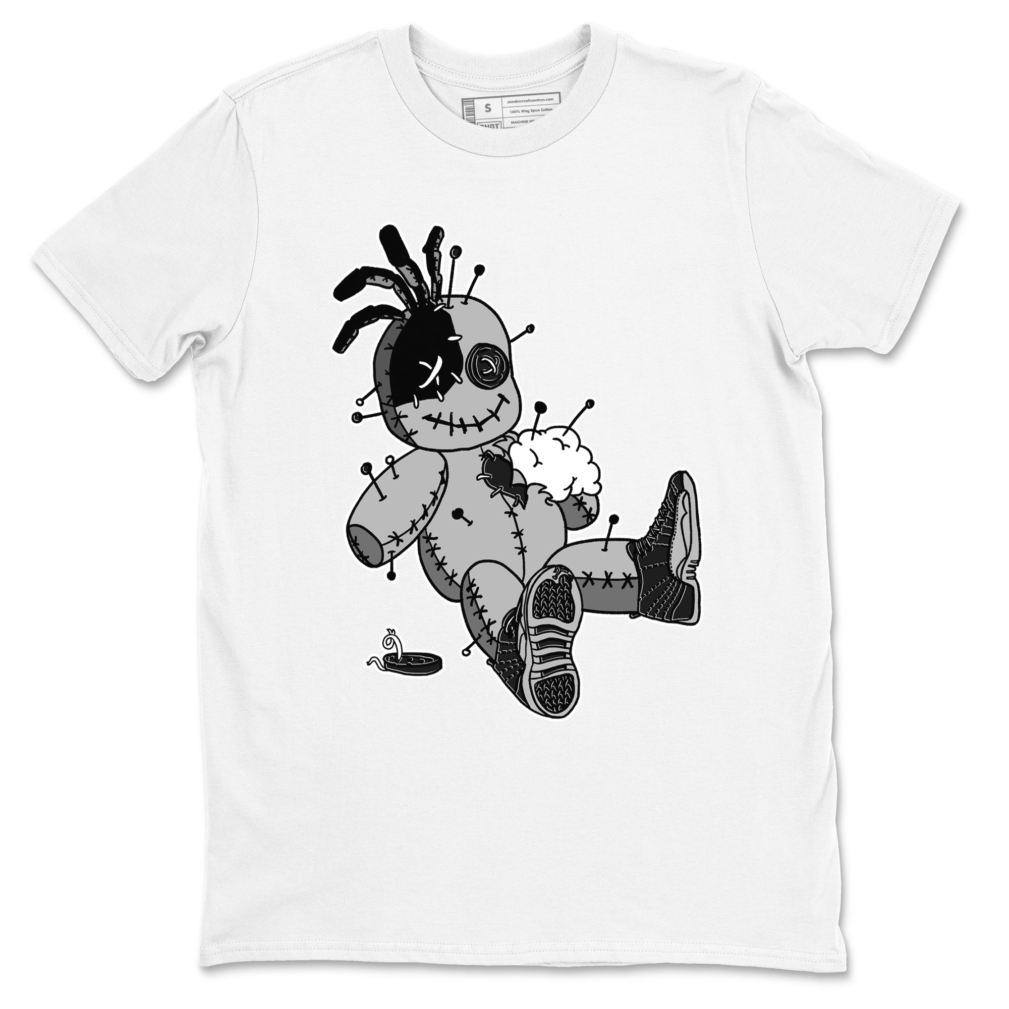 Voodoo Doll snkmatch Tees - Air Jordan 12 Black Wolf Grey