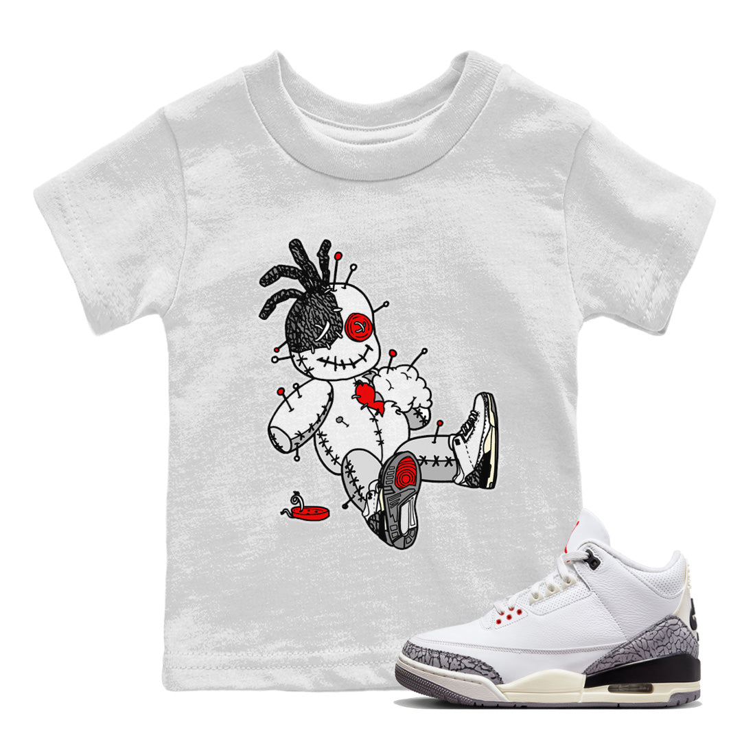 Voodoo Doll Kids Tops - Air Jordan 3 White Cement