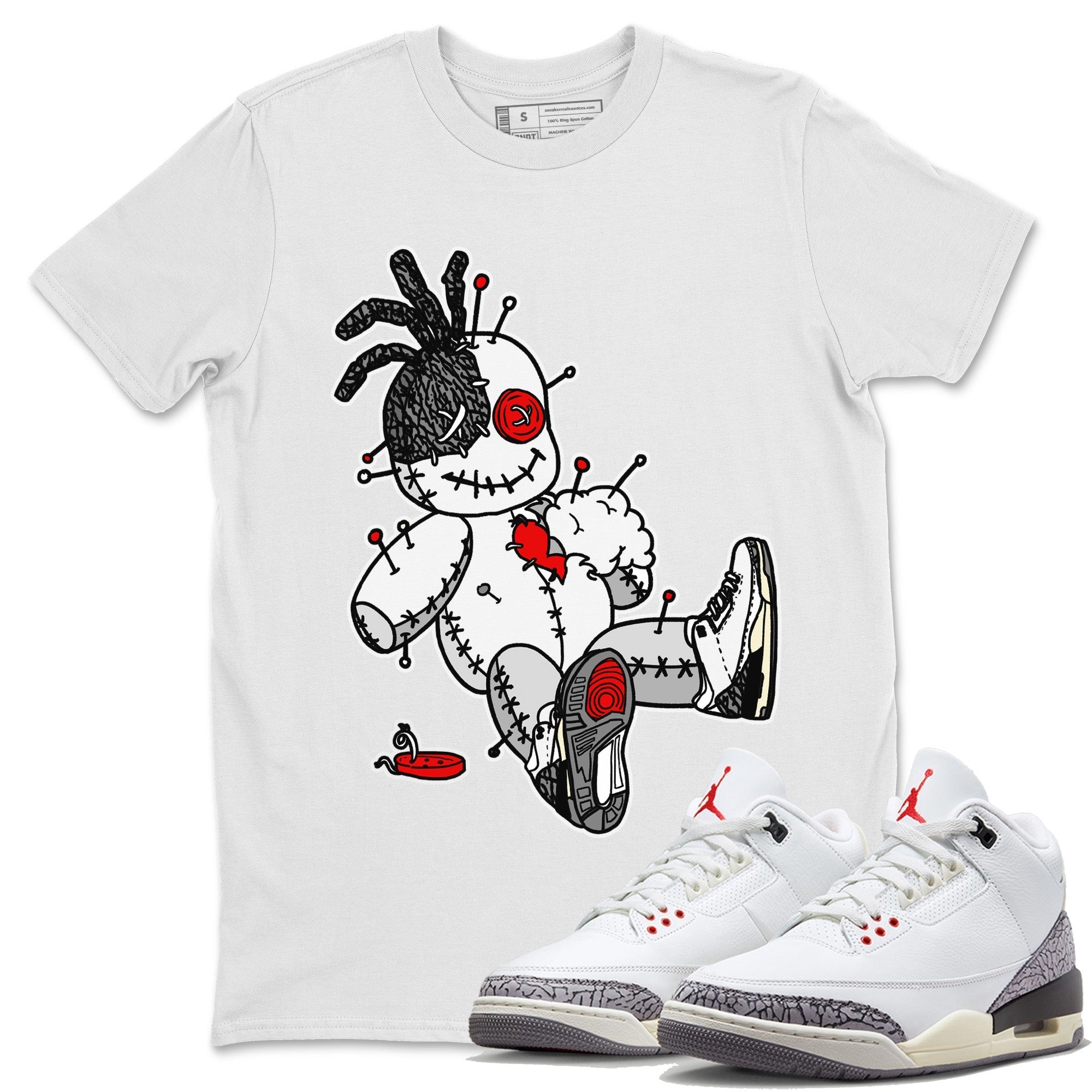 Voodoo Doll Unisex Tops - Air Jordan 3 White Cement