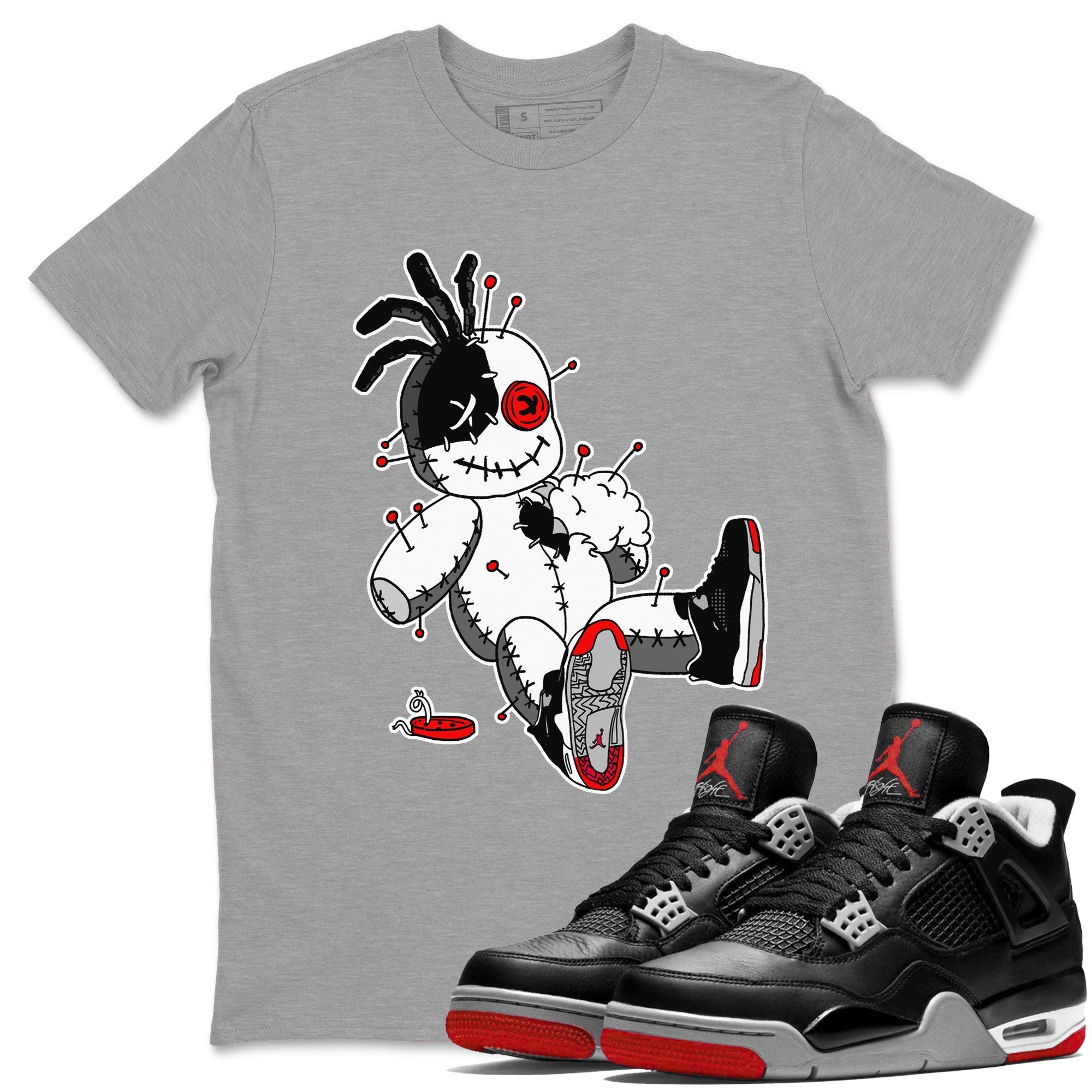 Voodoo Doll snkmatch Tees - Air Jordan 4 Bred Reimagined