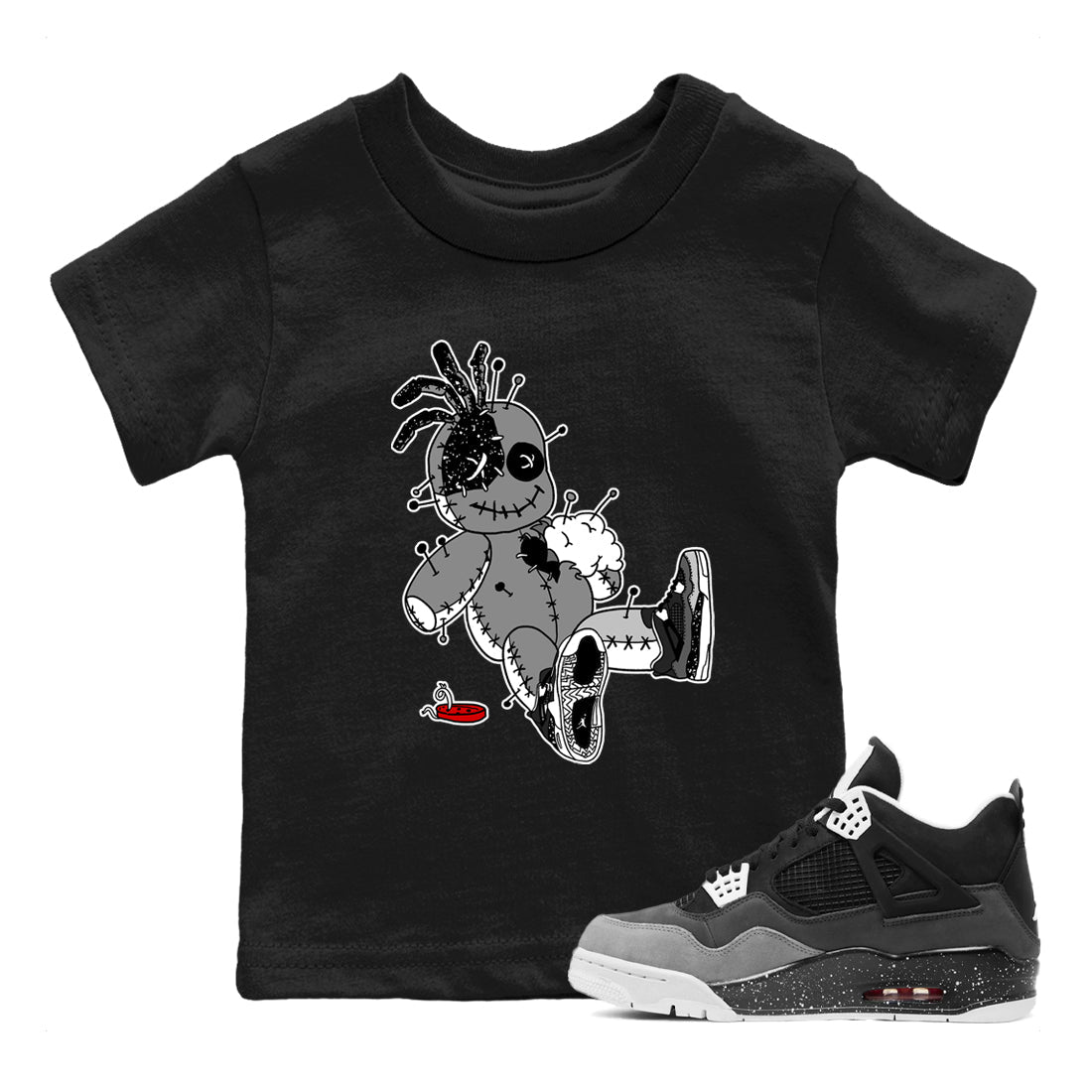 Voodoo Doll snkmatch Tees Kids - Air Jordan 4 Fear