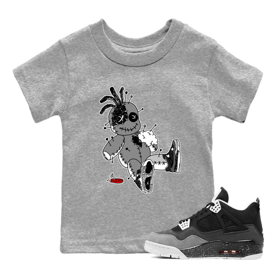 Voodoo Doll snkmatch Tees Kids - Air Jordan 4 Fear