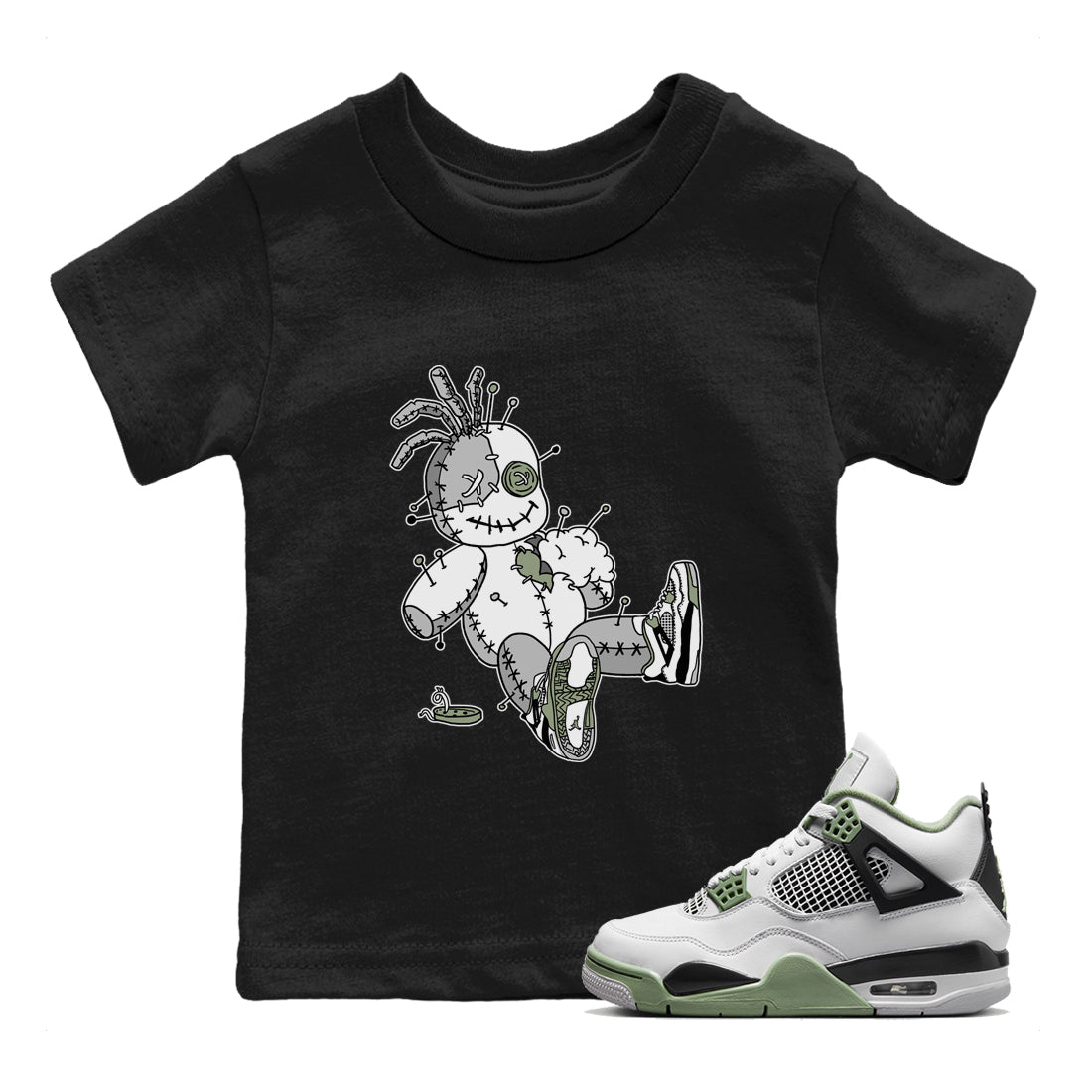 Voodoo Doll Kids Tops - Air Jordan 4 Seafoam