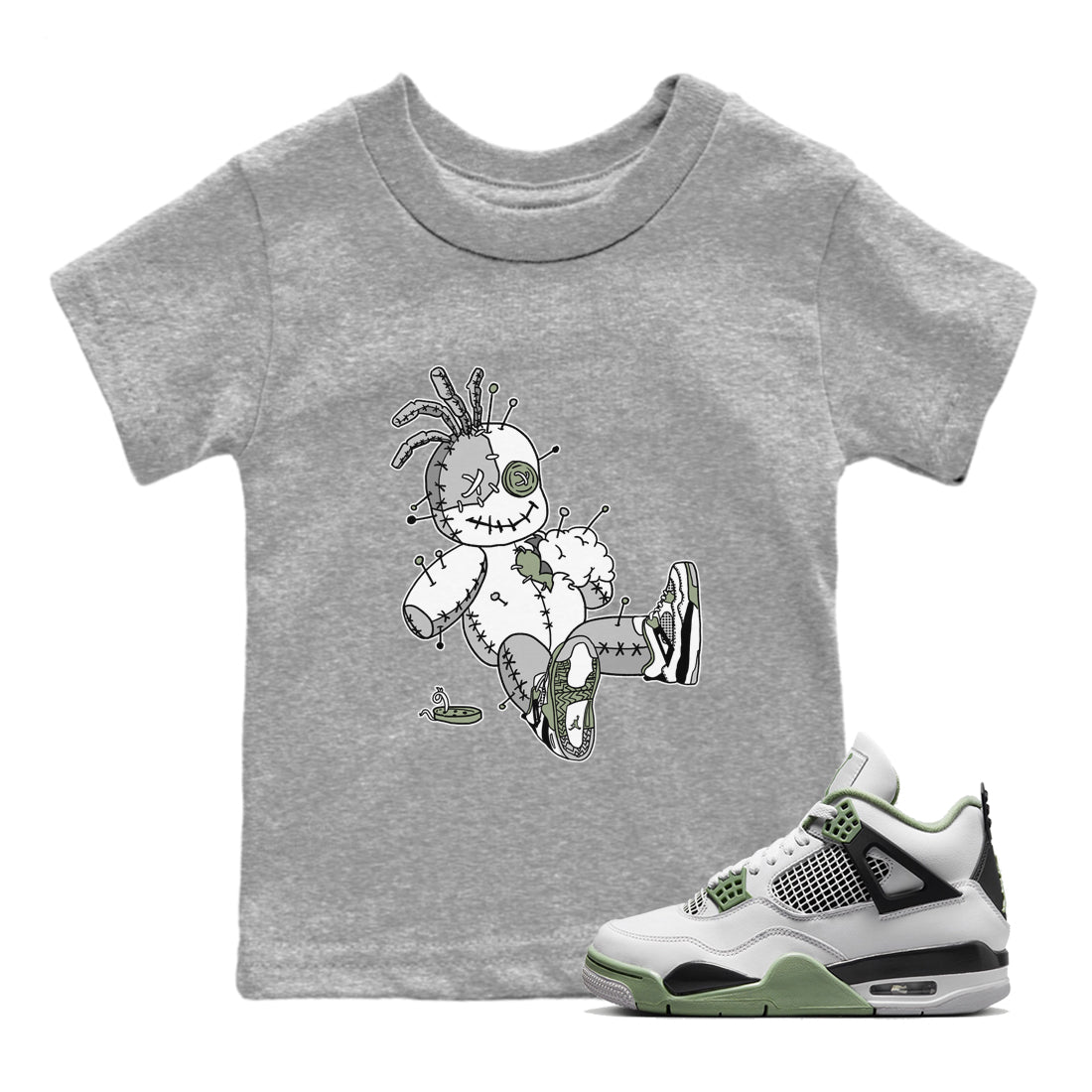 Voodoo Doll Kids Tops - Air Jordan 4 Seafoam