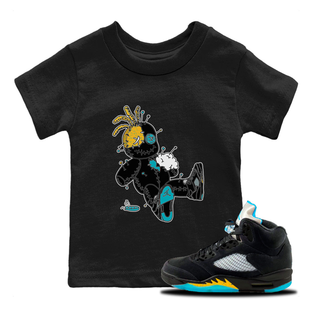 Voodoo Doll Kids Tops - Air Jordan 5 Aqua
