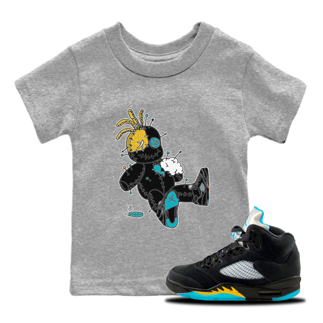 Voodoo Doll Kids Tops - Air Jordan 5 Aqua