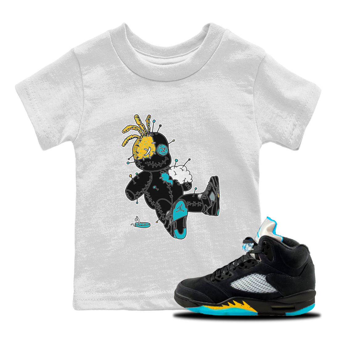 Voodoo Doll Kids Tops - Air Jordan 5 Aqua
