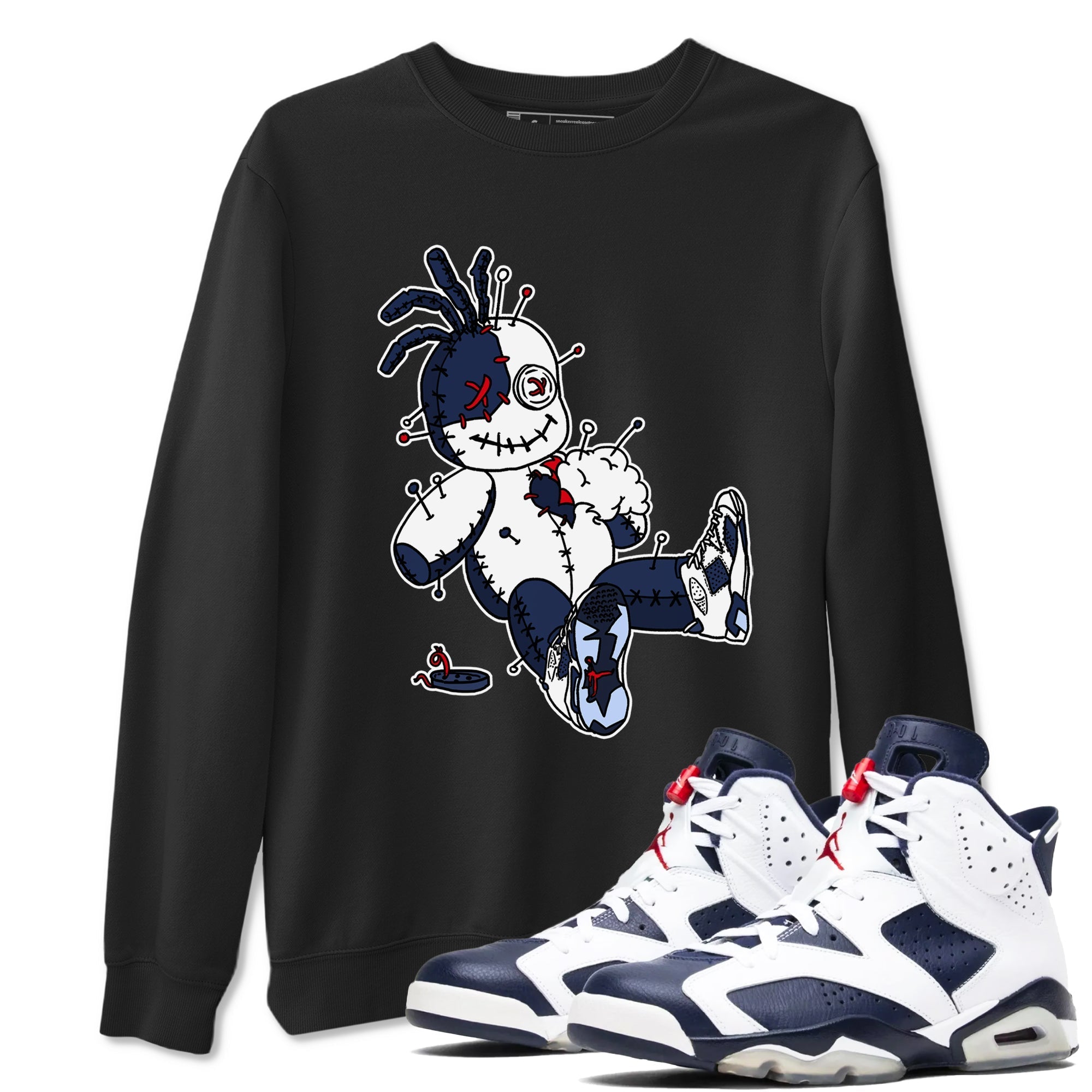 Voodoo Doll snkmatch Tees - Air Jordan 6 White And Midnight Navy