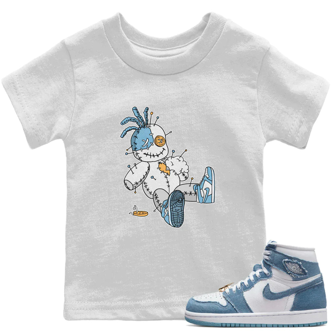 Voodoo Doll Kids Tops - Air Jordan 1 Denim