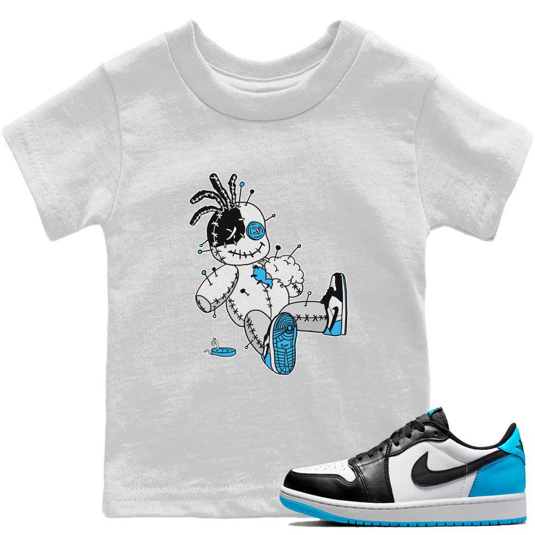 Voodoo Doll Kids Tops - Air Jordan 1 Powder Blue