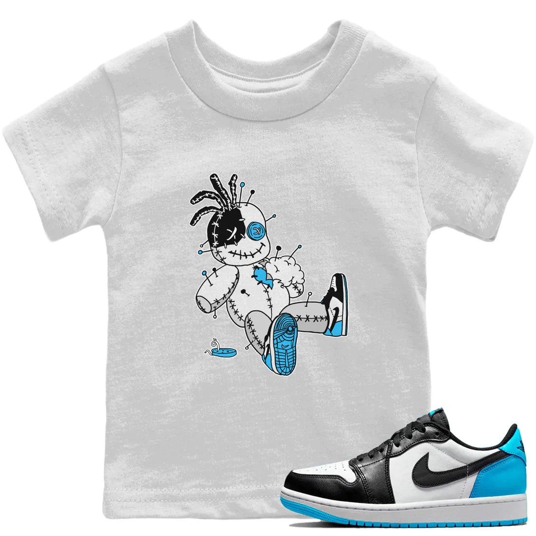 Voodoo Doll Kids Tops - Air Jordan 1 Powder Blue