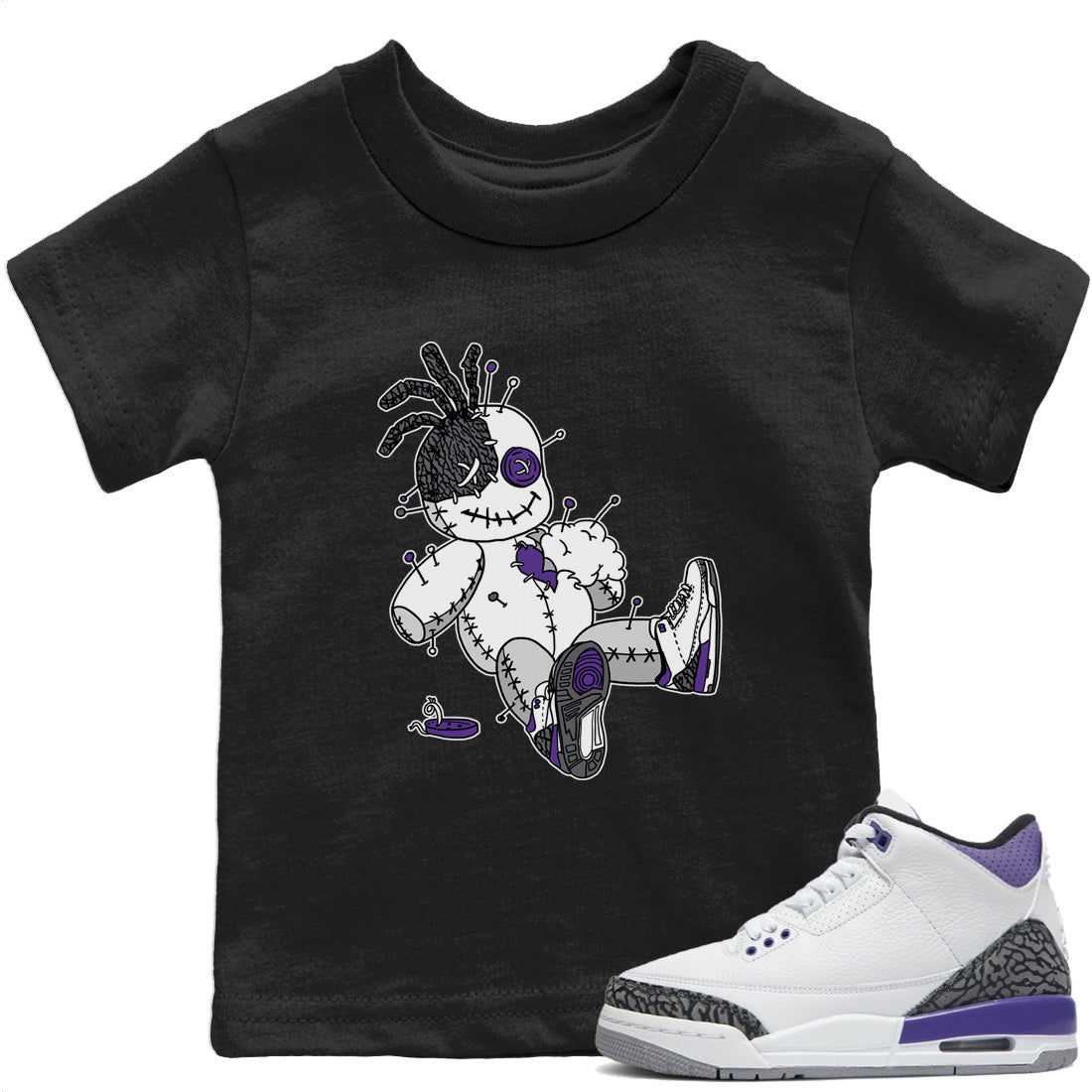 Voodoo Doll Kids Tops - Air Jordan 3 Dark Iris