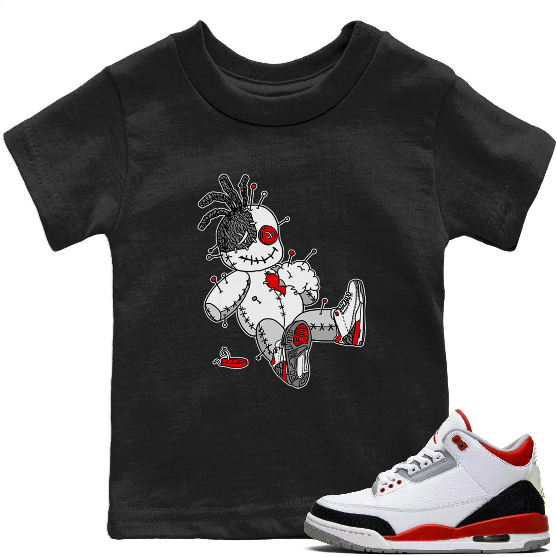 Voodoo Doll Kids Tops - Air Jordan 3 Fire Red