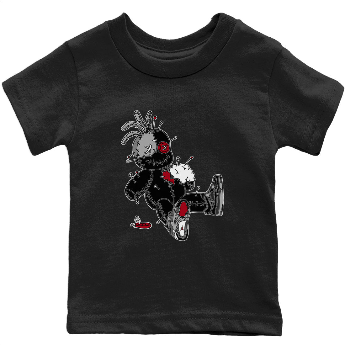 Voodoo Doll Kids Tops - Air Jordan 4 Black Canvas