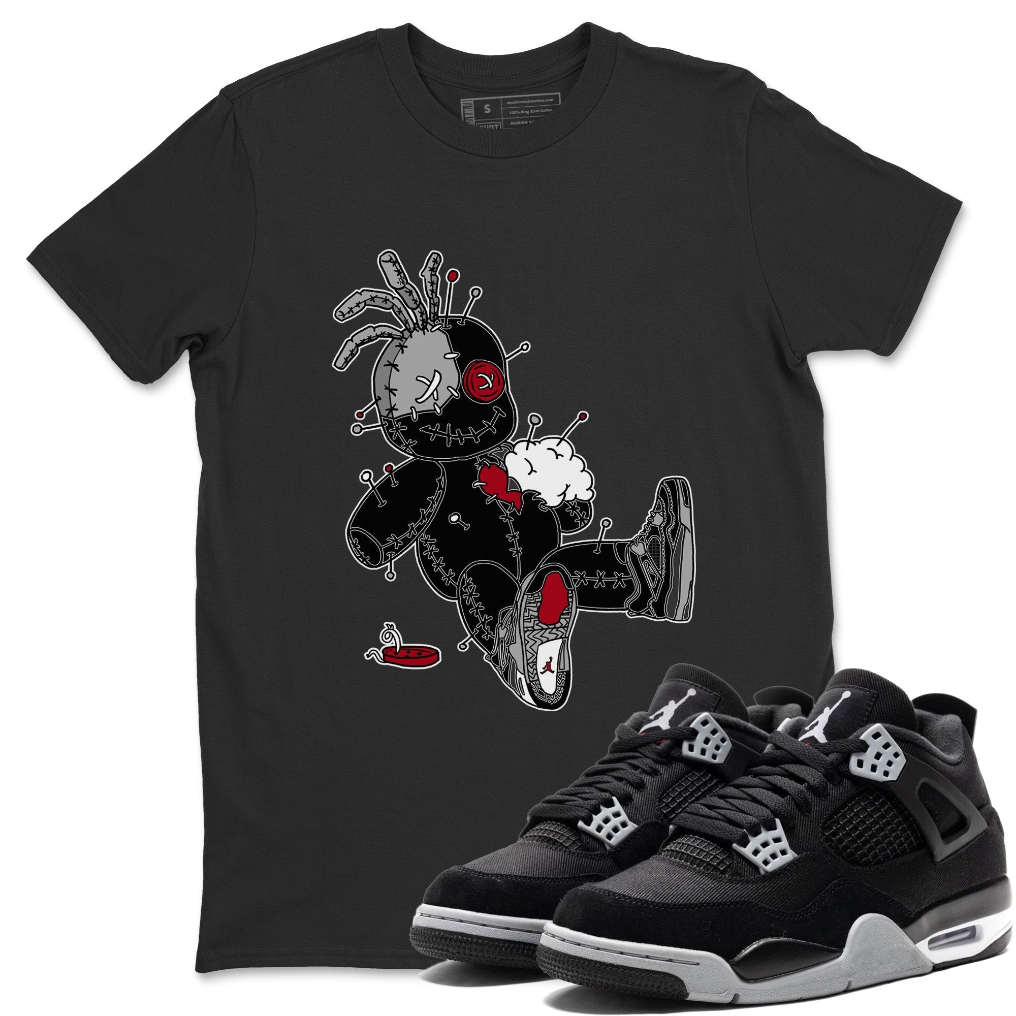 Voodoo Doll Unisex Tops - Air Jordan 4 Black Canvas