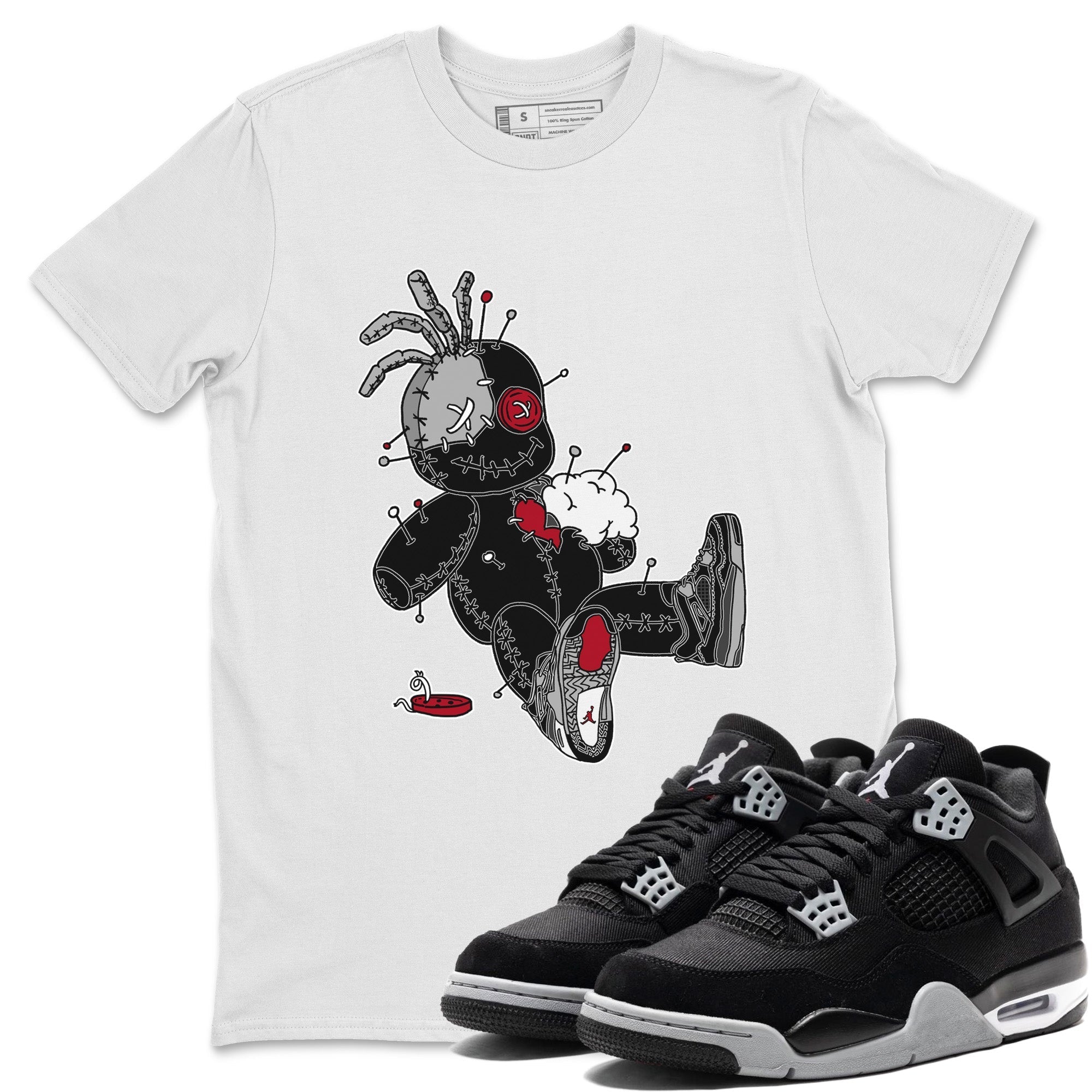 Voodoo Doll Unisex Tops - Air Jordan 4 Black Canvas