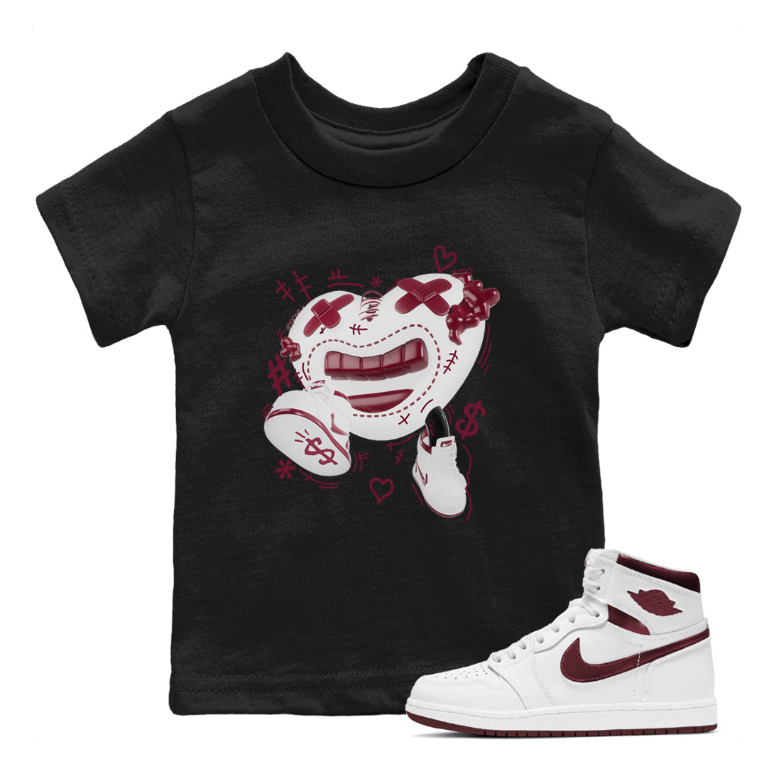 Walk In Love snkmatch Tee Kids - Air Jordan 1 Metallic Burgundy