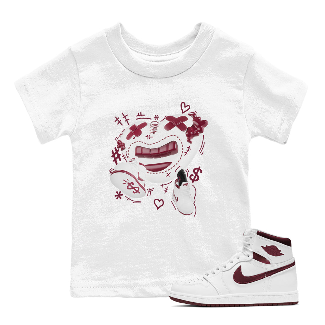 Walk In Love snkmatch Tee Kids - Air Jordan 1 Metallic Burgundy
