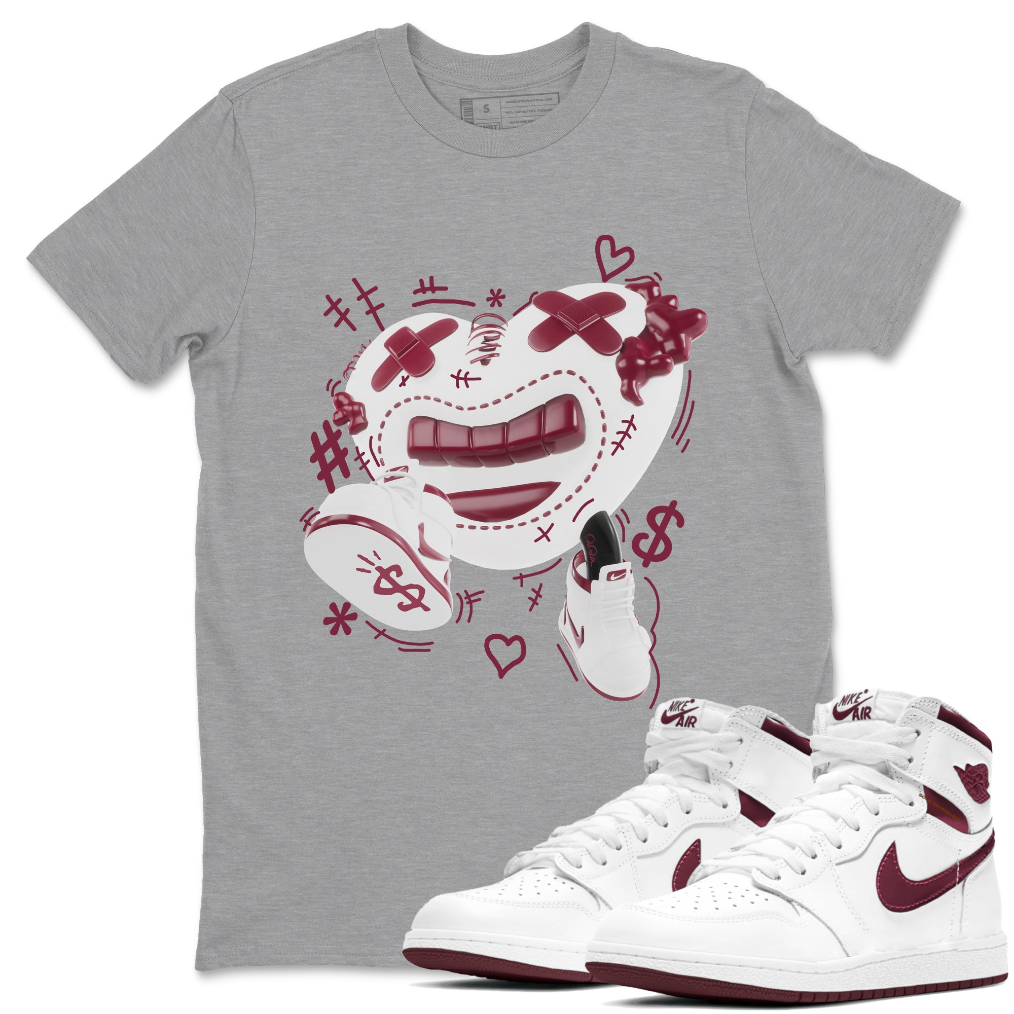 Walk In Love snkmatch Tee - Air Jordan 1 Metallic Burgundy