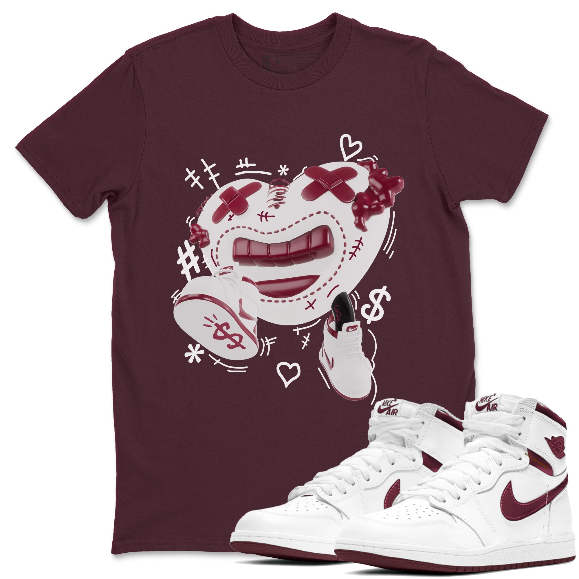 Walk In Love snkmatch Tee - Air Jordan 1 Metallic Burgundy